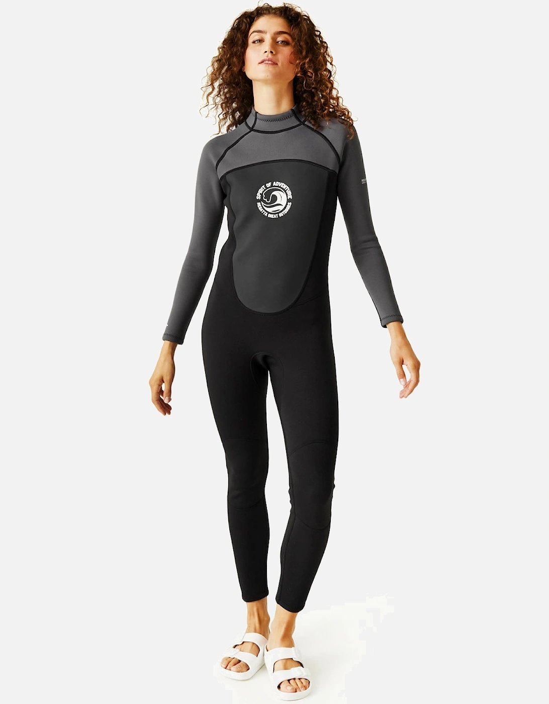 Womens Full Surfing Back Zip Wetsuit, 2 of 1