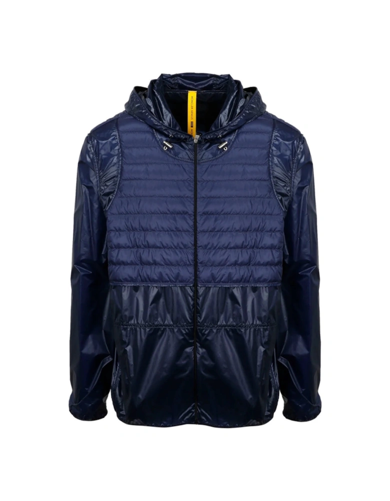 Genius X Craig Navy Blue Padded Zip-Up Hooded Jacket