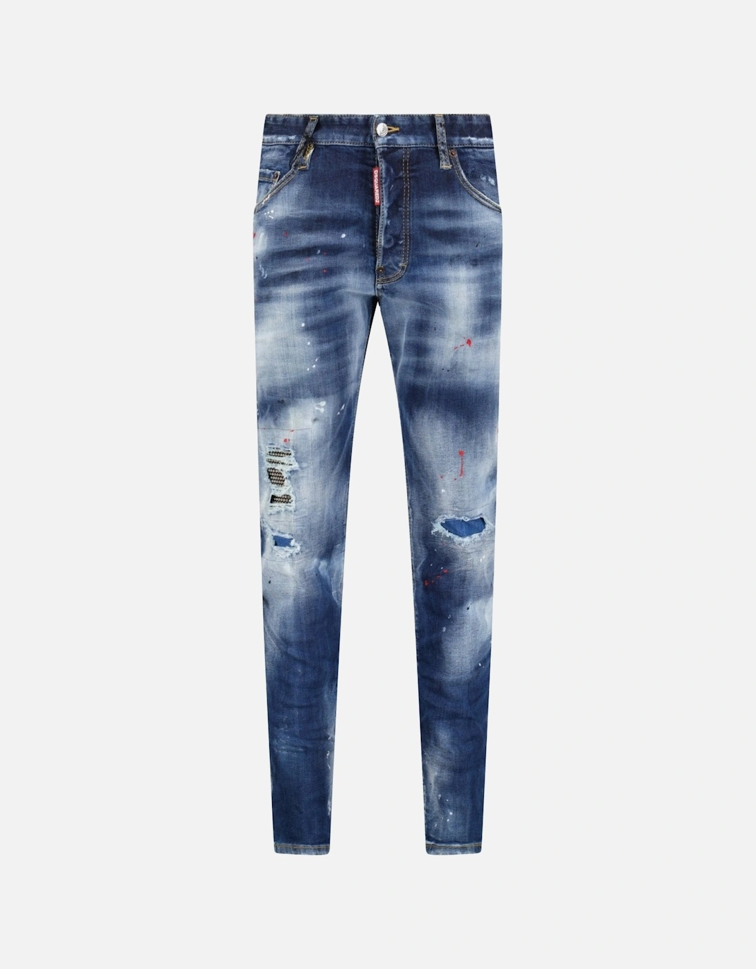 'Skater' Leather Logo Jeans Blue, 5 of 4