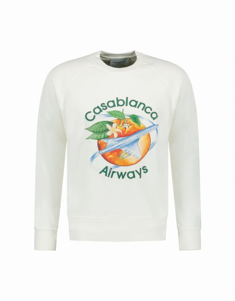 Orbite Autour De L'Orange Raglan Sweatshirt White