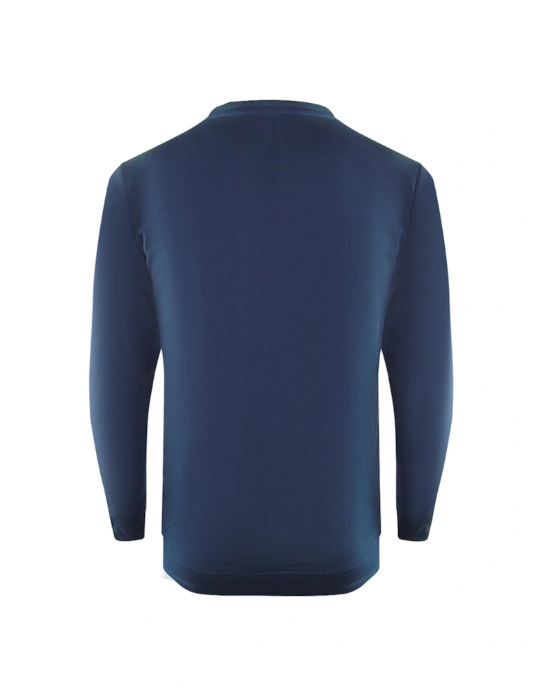 Cavalli Class Diamond Tiger Design Navy Blue Sweatshirt