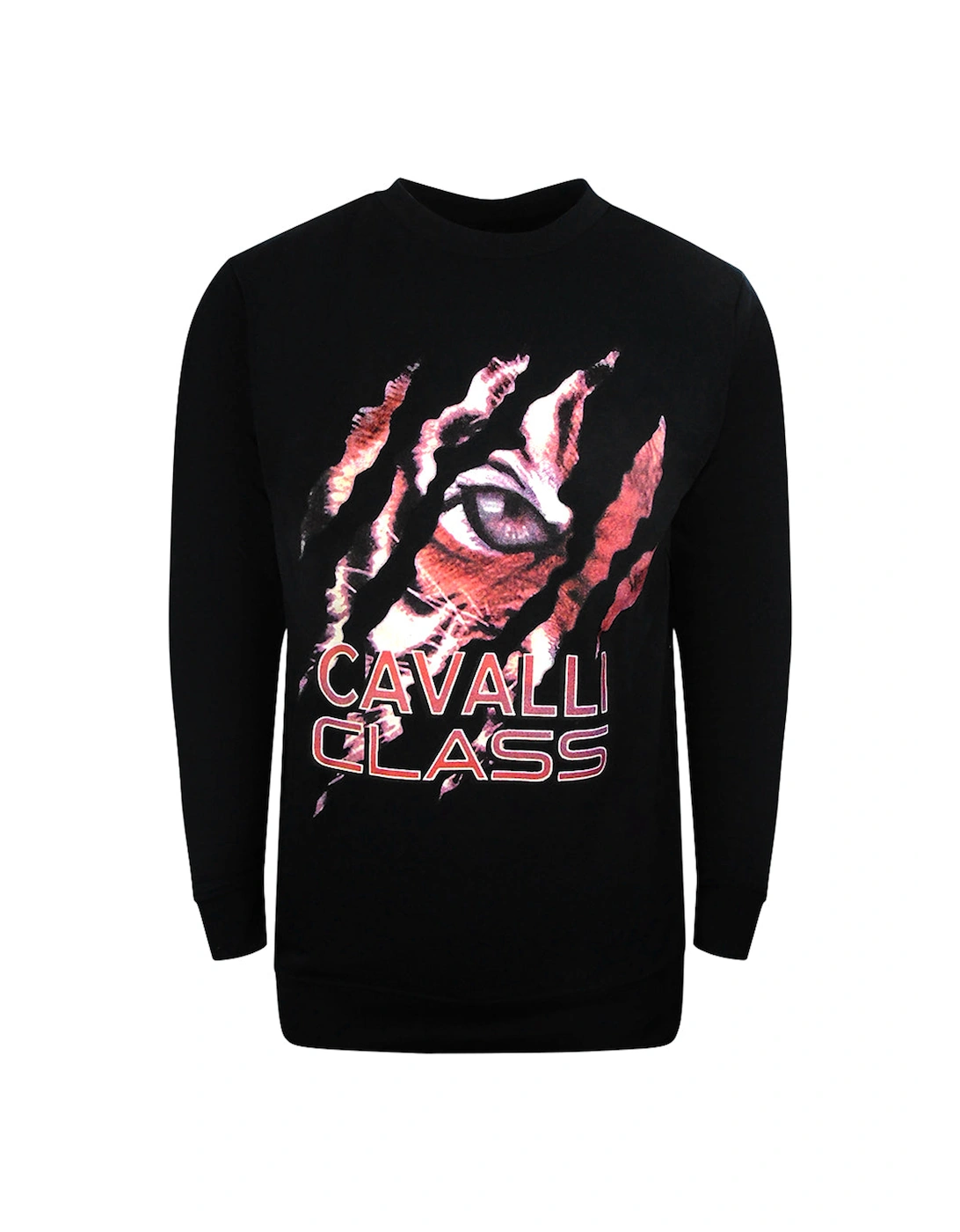 Cavalli Class Peeking Tiger Design Black Sweatshirt, 2 of 1