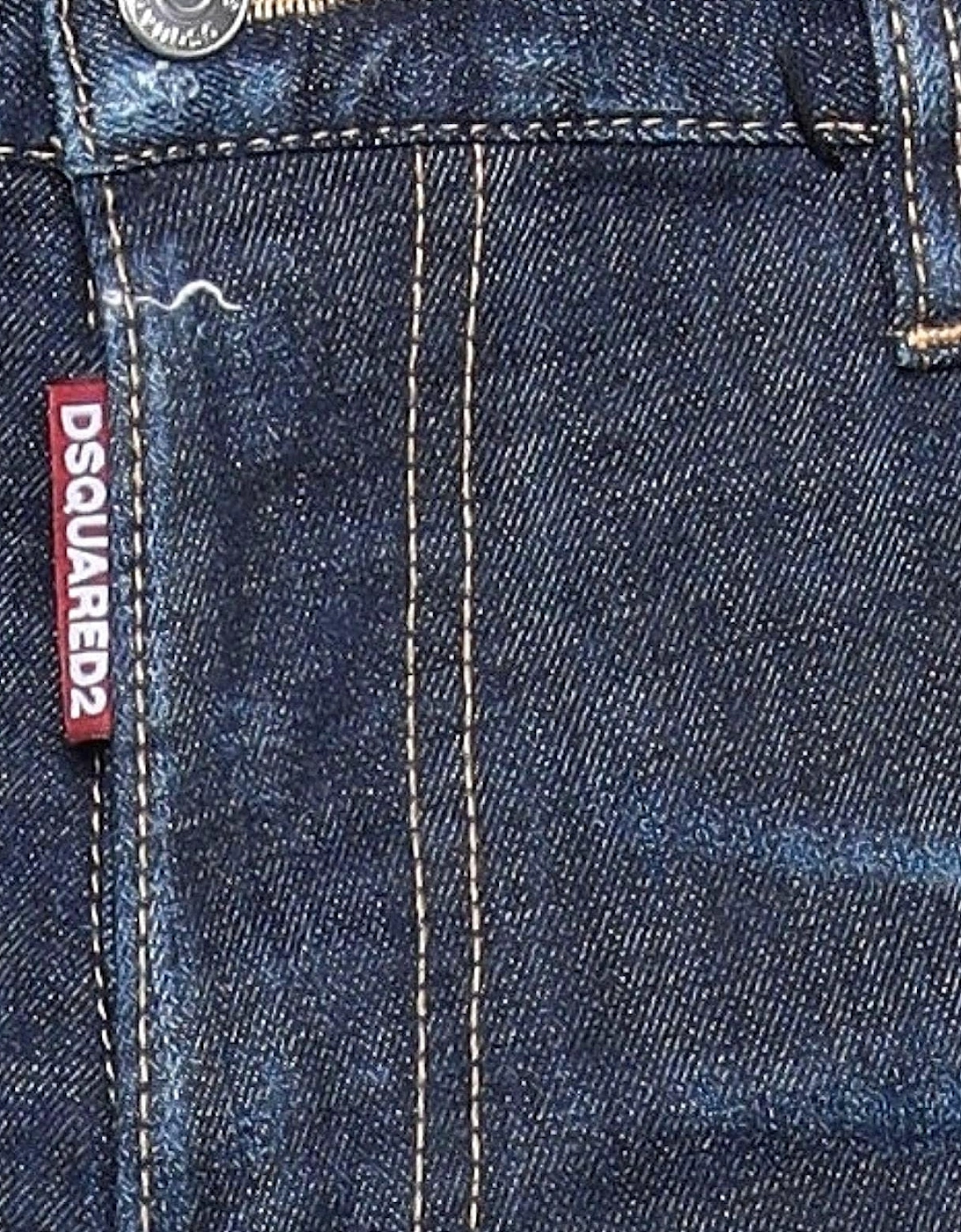 'Cool Guy' Yellow & Red Paint Slim Fit Jeans