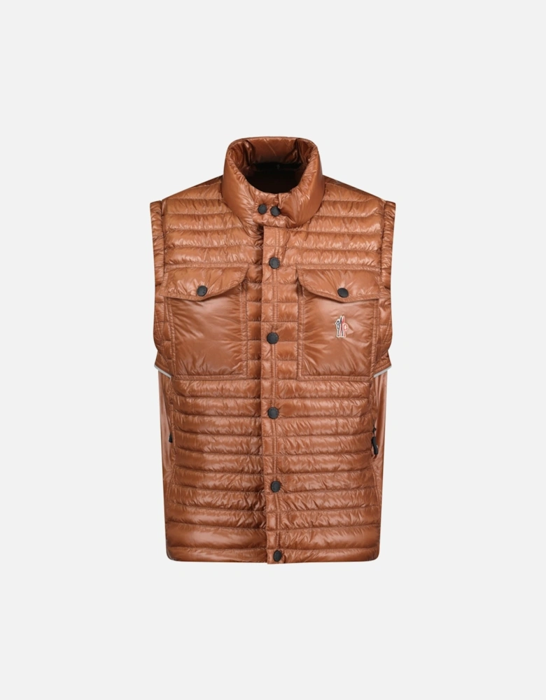 Grenoble 'Ollon' Fabric Gilet Brown
