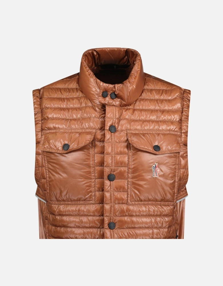 Grenoble 'Ollon' Fabric Gilet Brown