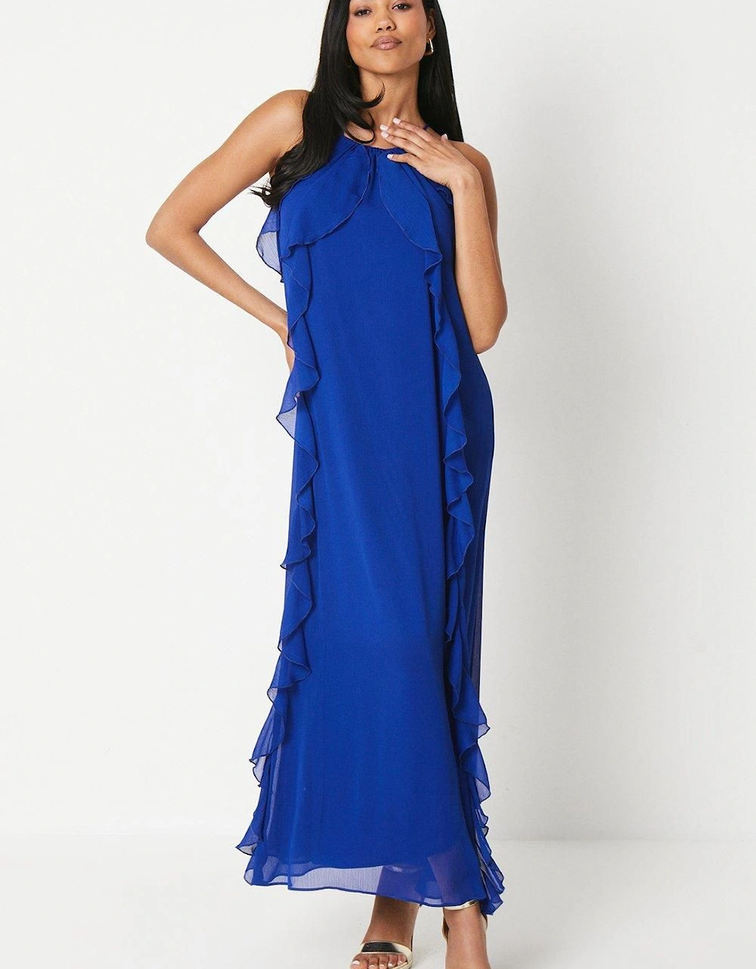 Ruffle Chiffon Light Weight Maxi Dress, 2 of 1