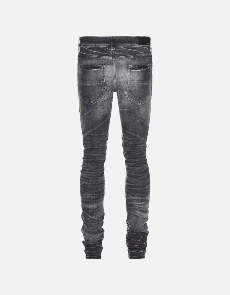 MX1 Leather Skinny Jeans in Storm Grey