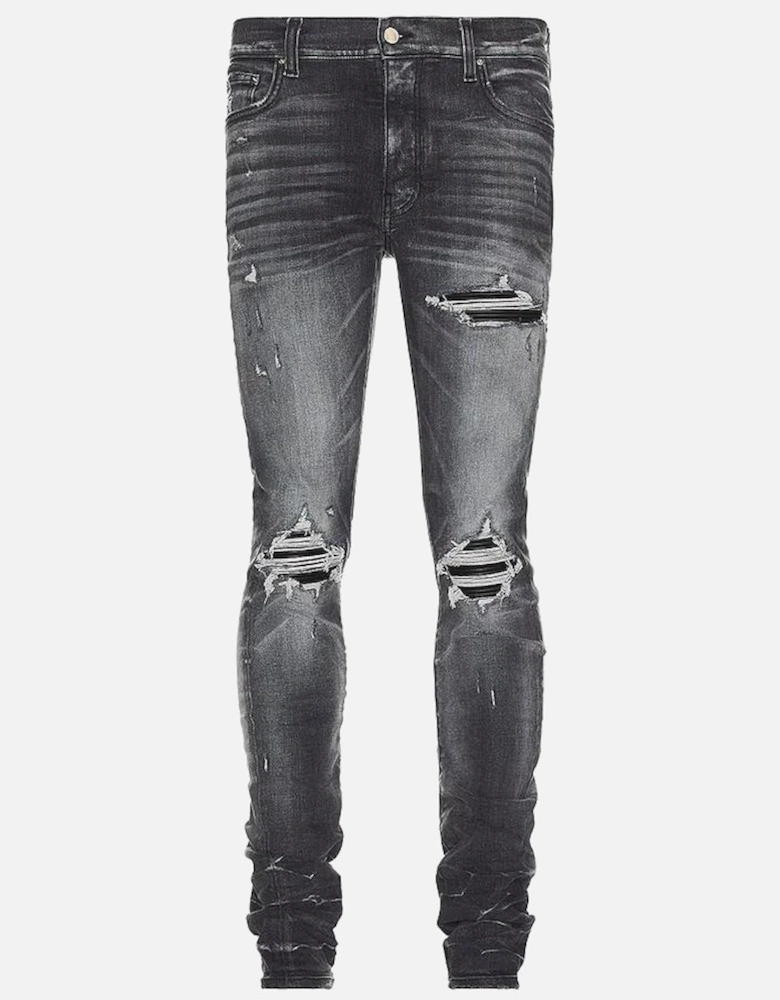 MX1 Leather Skinny Jeans in Storm Grey