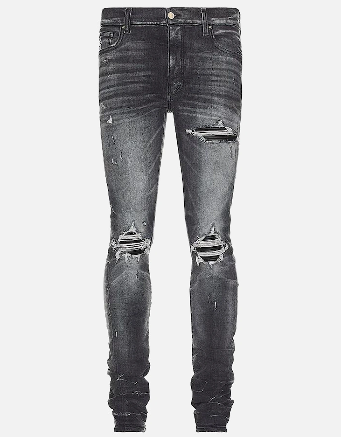 MX1 Leather Skinny Jeans in Storm Grey, 7 of 6