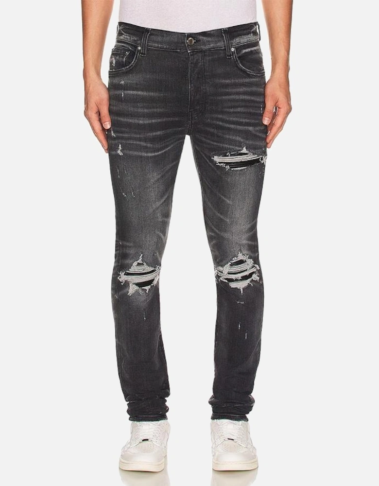 MX1 Leather Skinny Jeans in Storm Grey