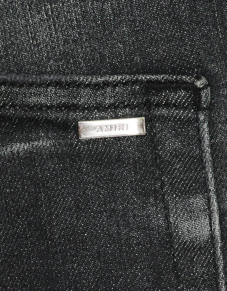 MX1 Leather Skinny Jeans in Storm Grey