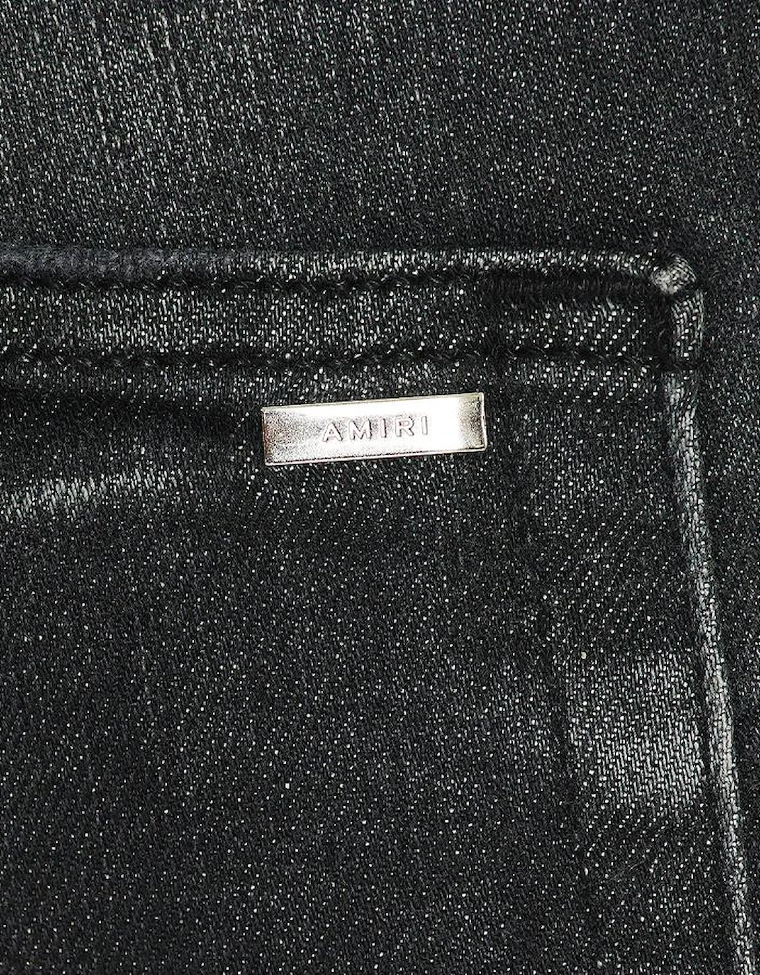 MX1 Leather Skinny Jeans in Storm Grey