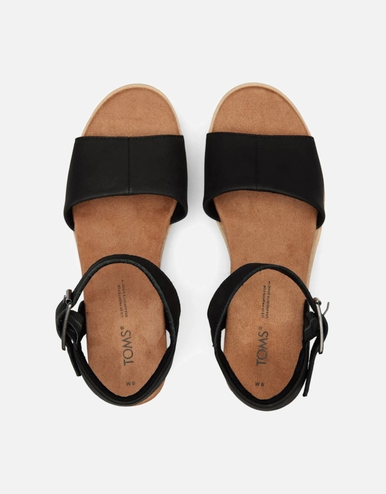 Diana Leather Women's Black Wedges