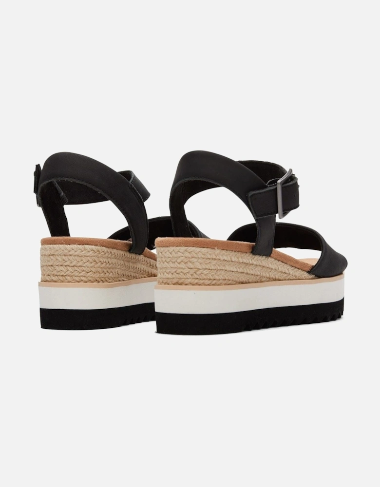 Diana Leather Women's Black Wedges