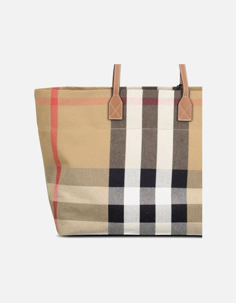 'London' Canvas Tote Bag Taupe Brown