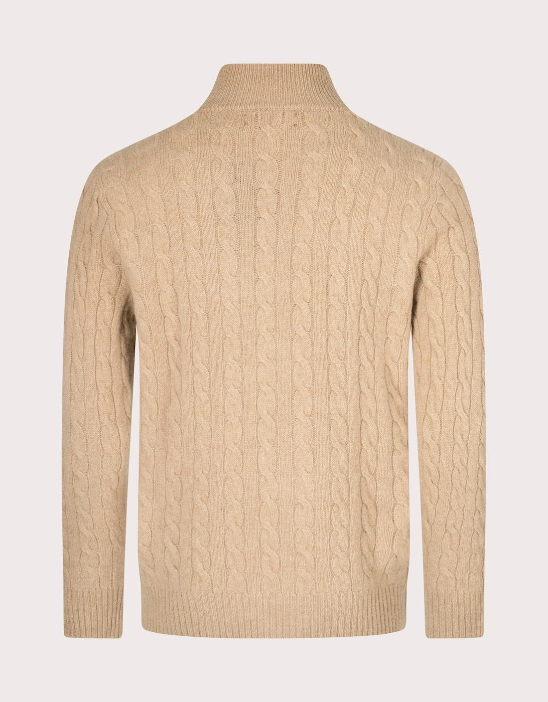 Cashmere Blend Quarter Zip Cable Knit Jumper