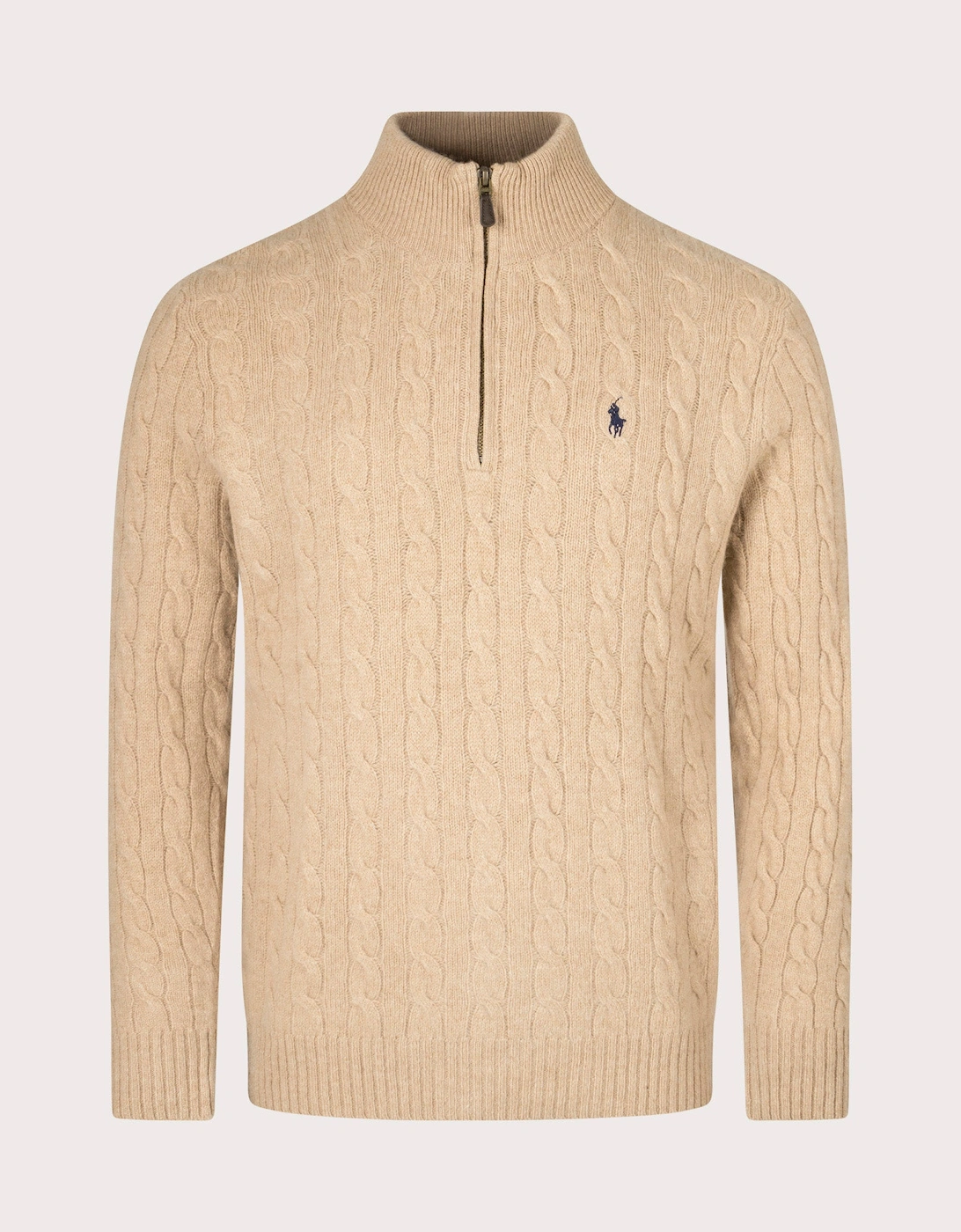 Cashmere Blend Quarter Zip Cable Knit Jumper, 4 of 3