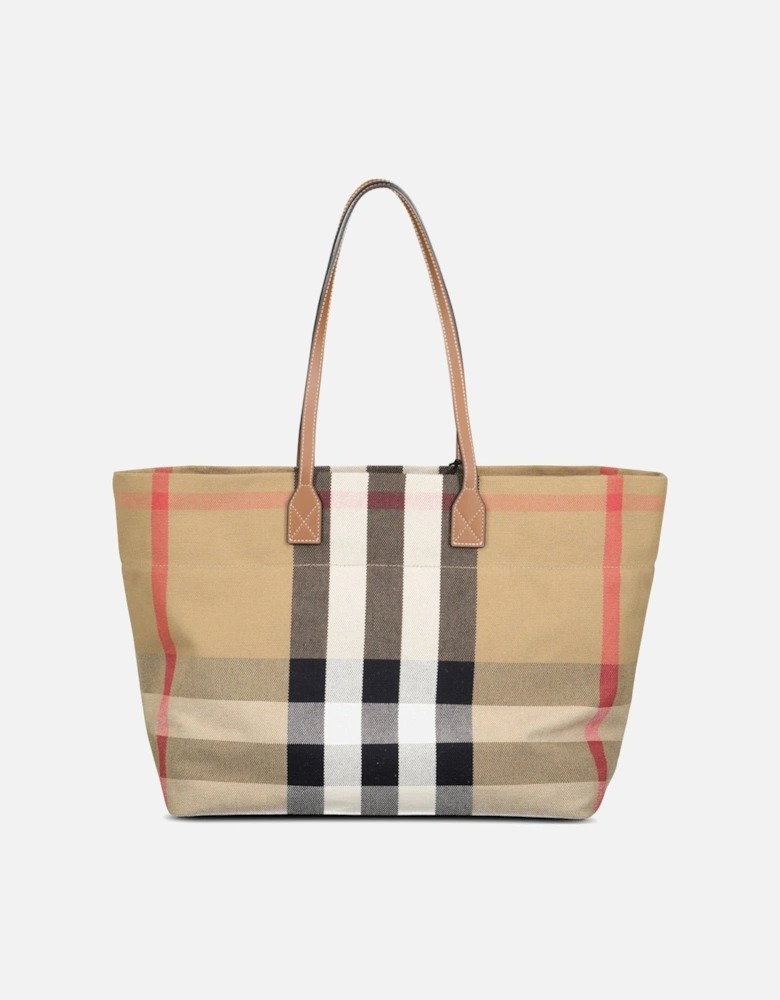 'London' Canvas Tote Bag Taupe Brown