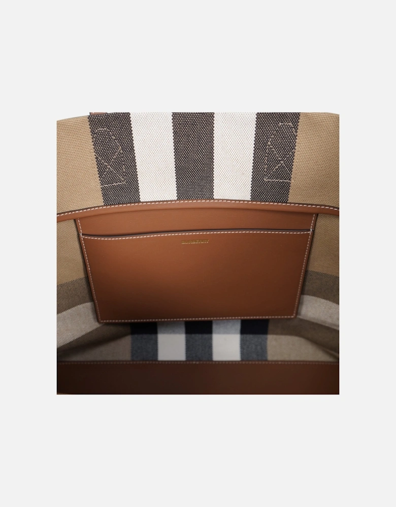 'London' Canvas Tote Bag Taupe Brown