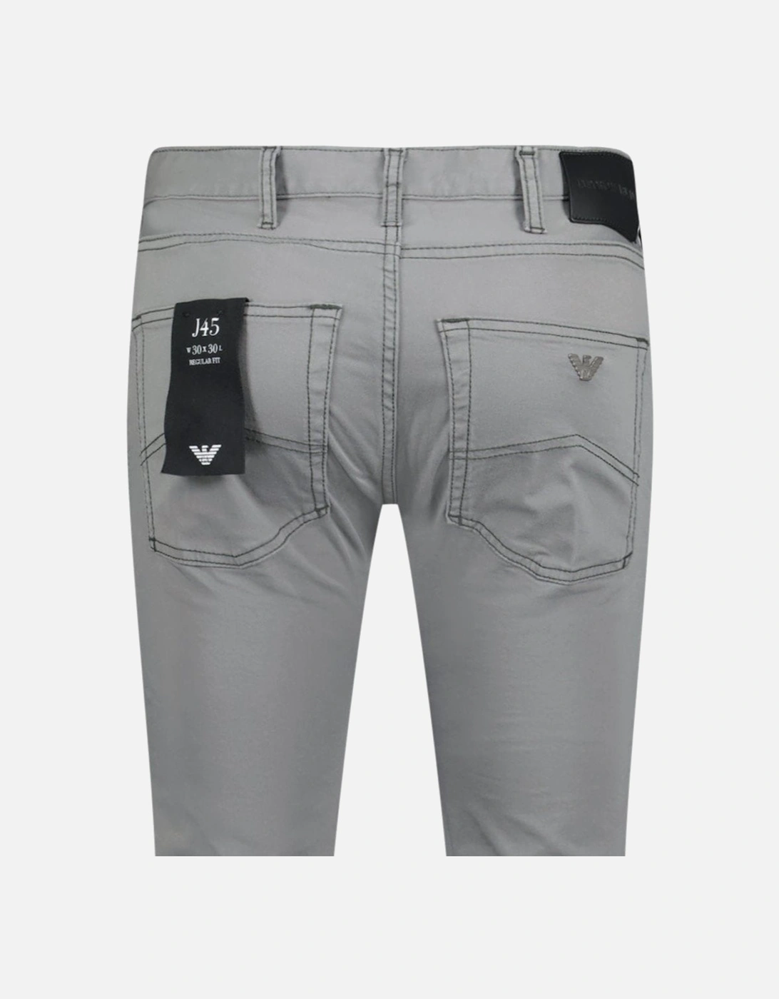 J45 Slim Fit 5 Pocket Silver Eagle Black Belt Patch Jeans Grey