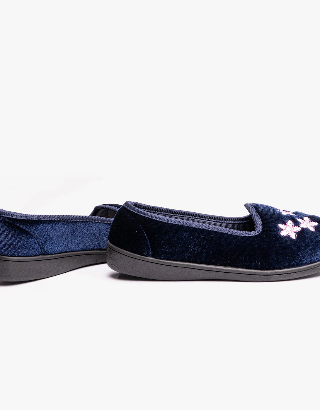 VERA Womens Ballerina Slippers Navy