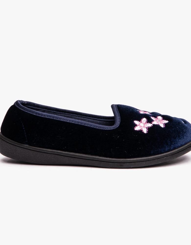 VERA Womens Ballerina Slippers Navy