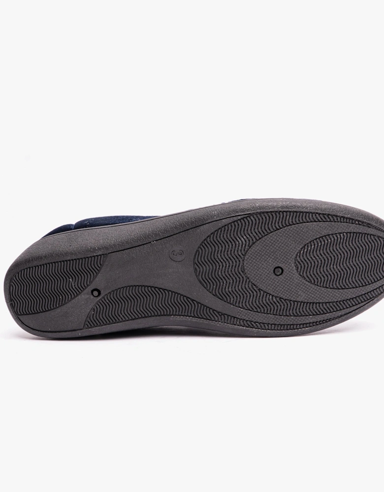 VERA Womens Ballerina Slippers Navy