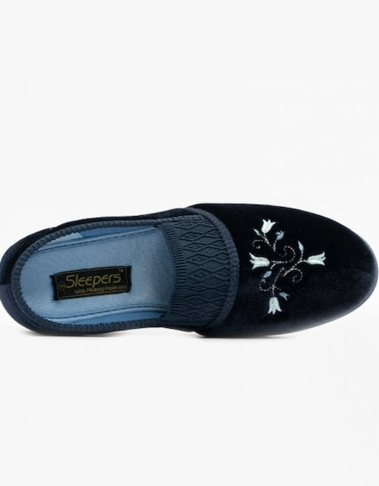 INEZ Womens Full Slippers Navy