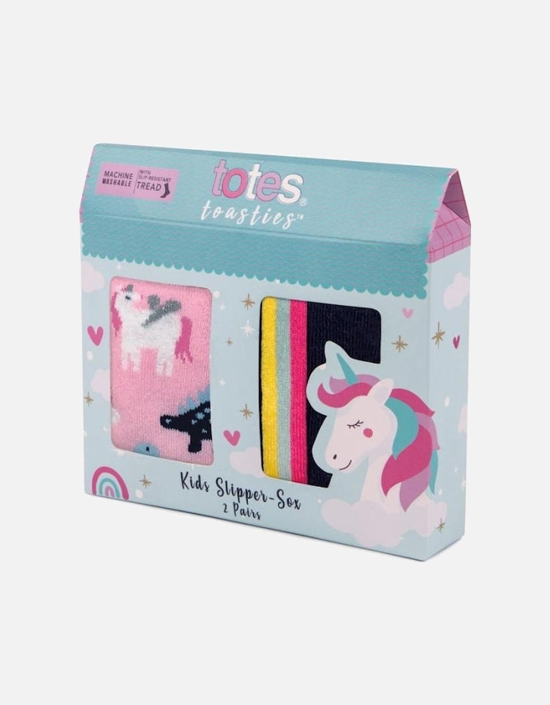 Toasties ORIGINAL-SOX (TWIN PACK) Kids Slipper Socks Unicorn