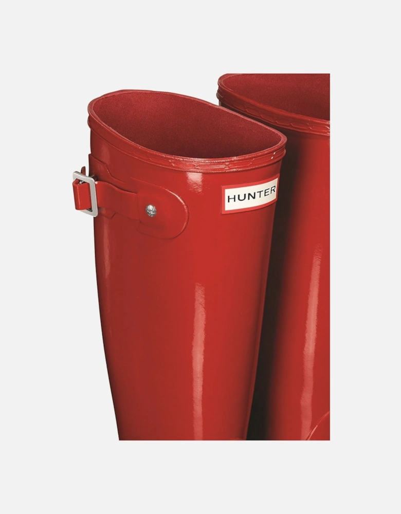 Women's Original Tall Gloss Wellington Boots in Military Red