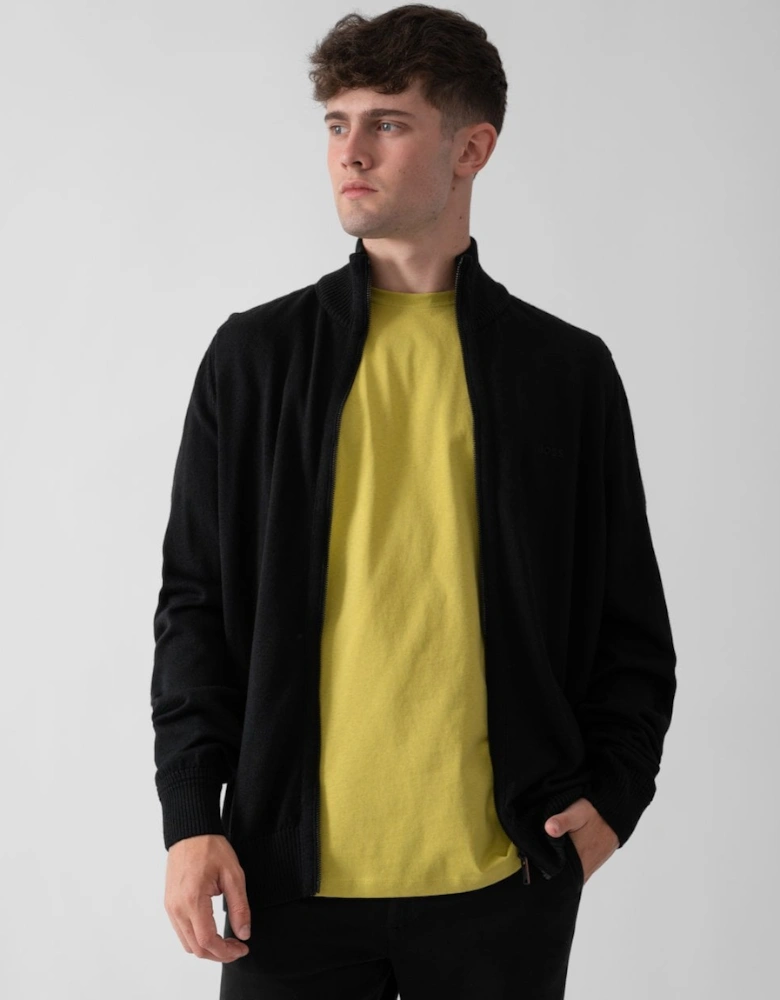 BOSS Orange Avac Mens Full Zip Funnel Neck Jumper - Black 001