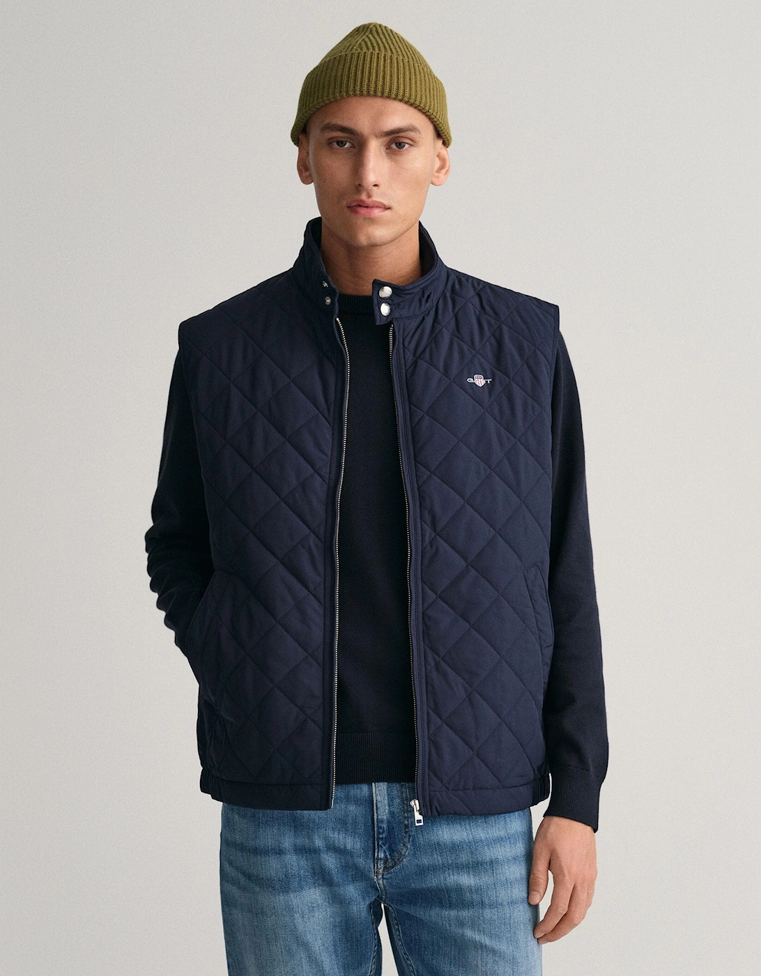 Mens Quilted Windcheater Vest - 433 Evening Blue, 7 of 6