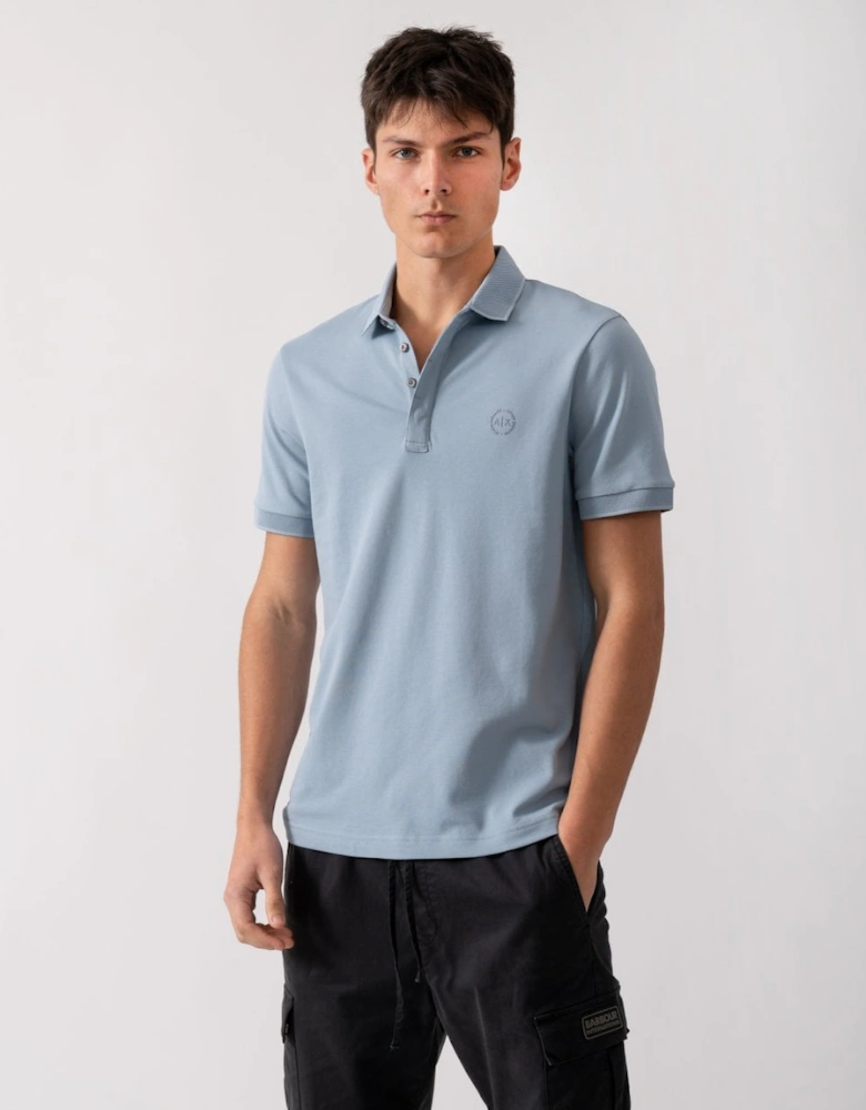 Mens Short Sleeve Micro Logo Polo Shirt - Ashley Blue U9287