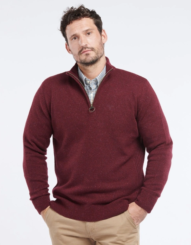 Tisbury Half Zip Mens Sweatshirt - Ruby
