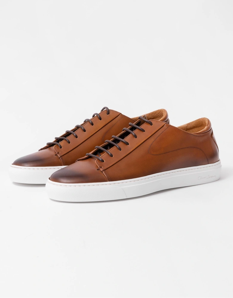 Sirolo Mens Calf Leather Lightweight Trainers - Tan