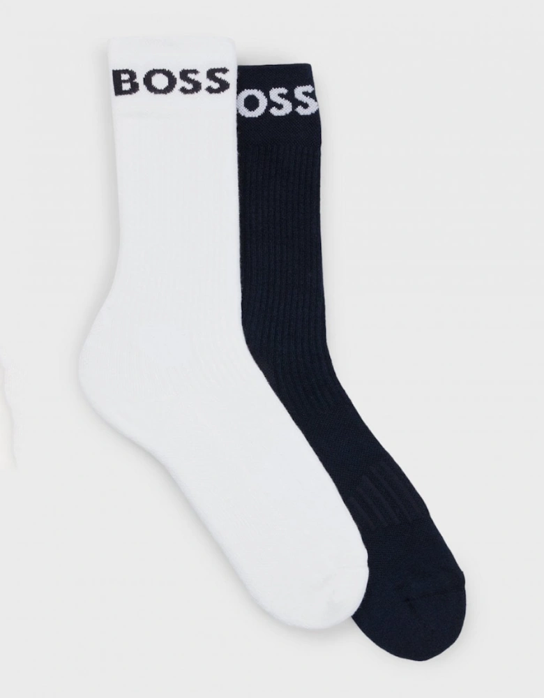 BOSS Green 2 Pack RS Sport Socks NOS - White/Dark Blue 401