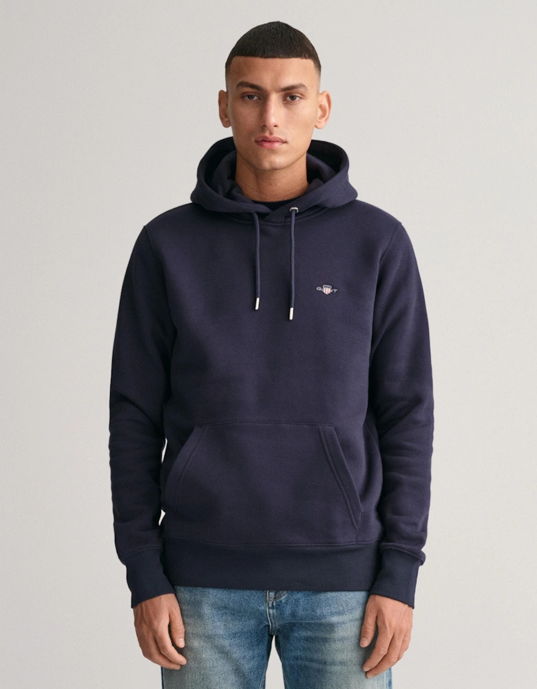 Mens Regular Fit Shield Logo Pullover Hoodie - 433 Evening Blue