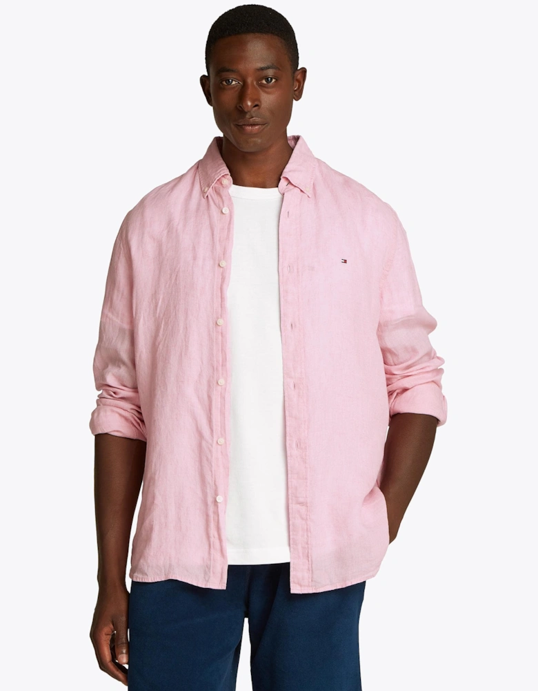 Pigment Dyed Solid Mens Shirt - Classic Pink