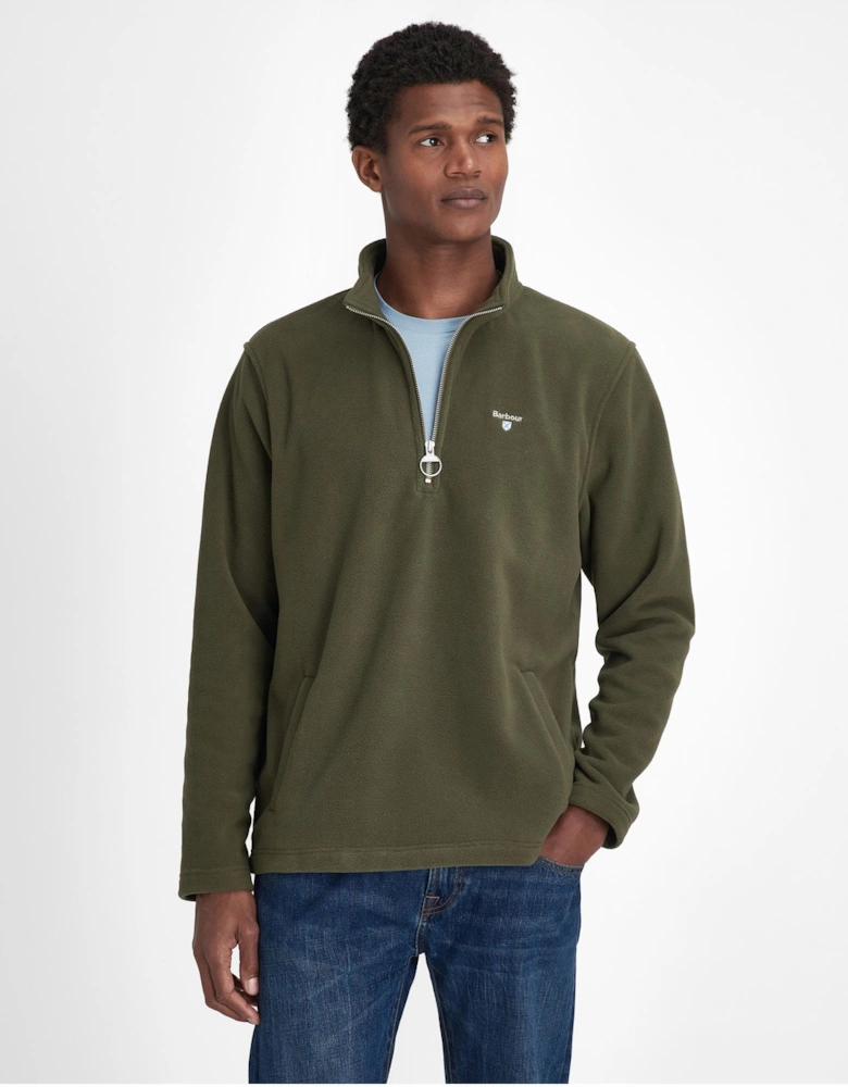 Essentials Mens Half Zip Fleece - Mid Olive