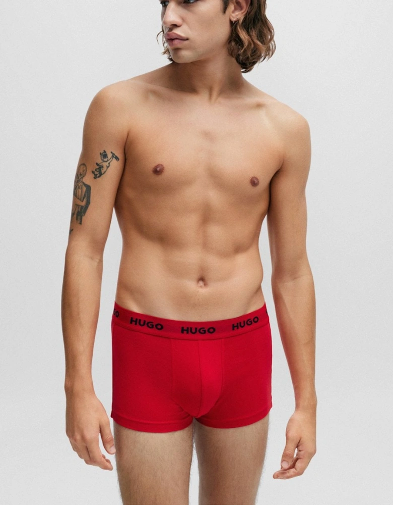 HUGO Triple Pack Mens Trunks - Red/White/Black 972