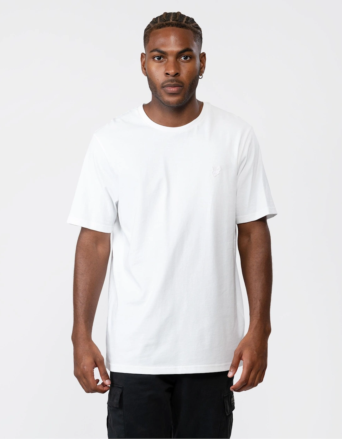 Lyle & Scott Tonal Eagle Mens T-Shirt - 626 White, 6 of 5