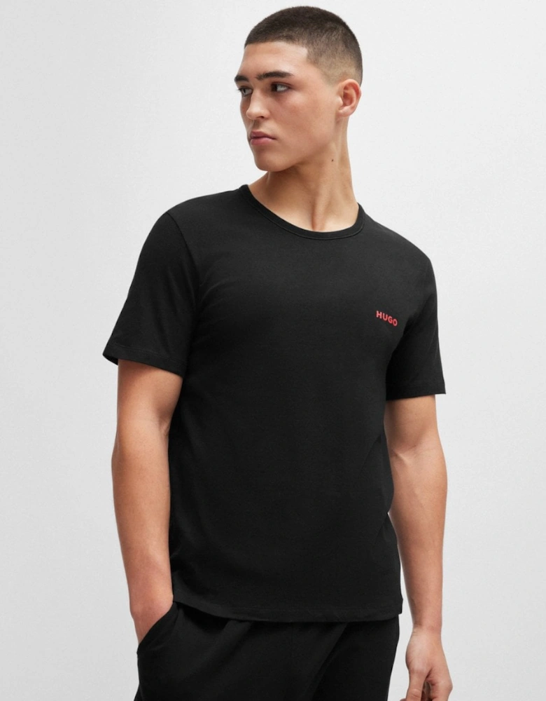 HUGO Mens  Three-Pack of Underwear T-Shirts in Cotton with Logos NOS - Black 001