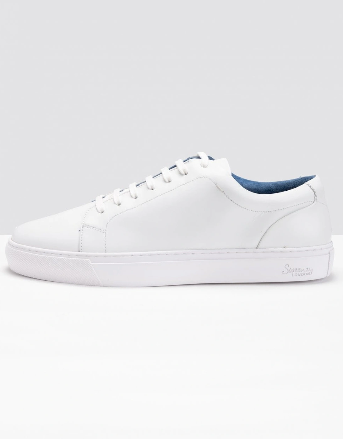 Hayle Antiqued Calf Leather Mens Trainers - White, 7 of 6