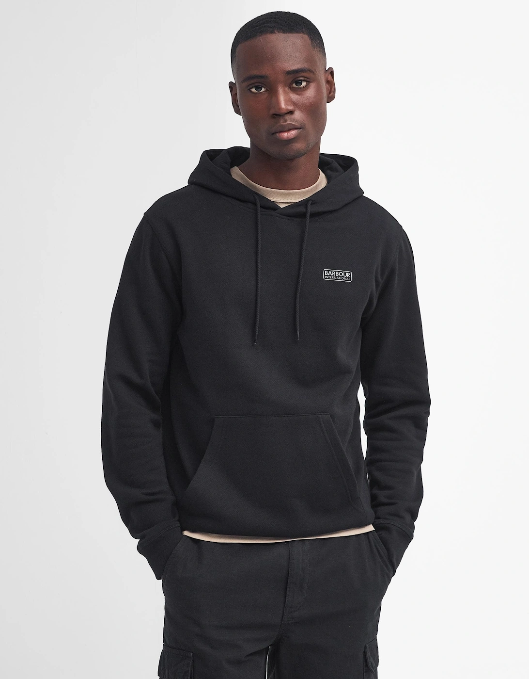 Small Logo Mens Hoodie - Black/Pewter