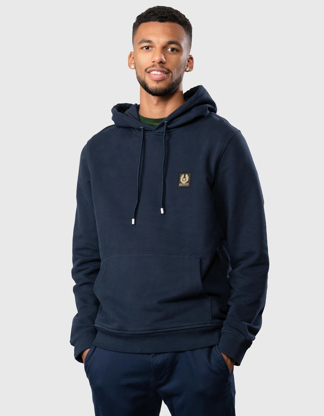 Mens Pullover Logo Patch Hoodie - Dark Ink, 7 of 6
