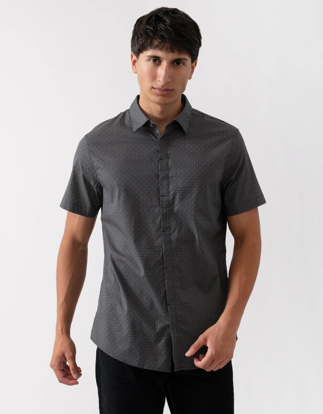 Mens Short Sleeve AOP Logo Pattern Shirt, 6 of 5