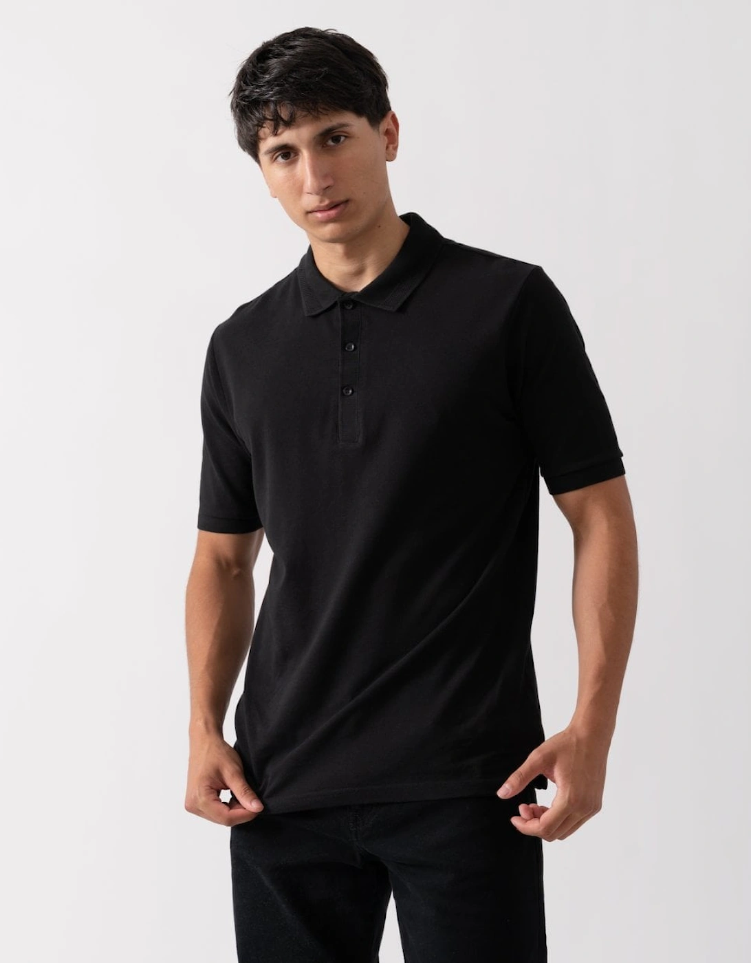 Tralee Mens Pique Cotton Polo Shirt - Black, 5 of 4