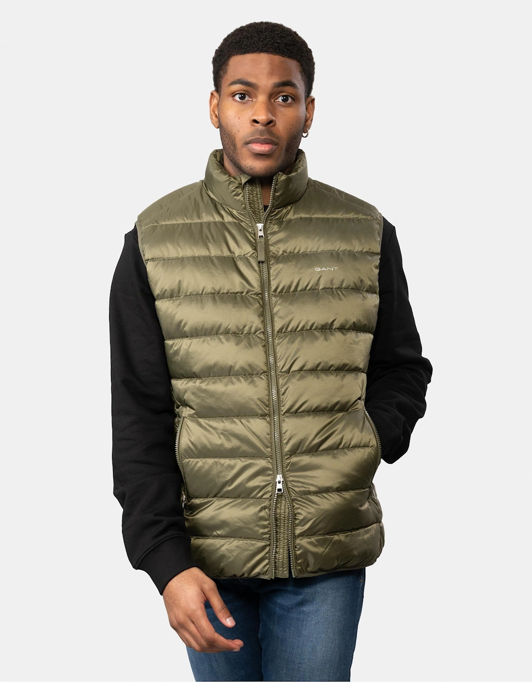 Mens Light Down Gilet - 301 Racing Green, 6 of 5
