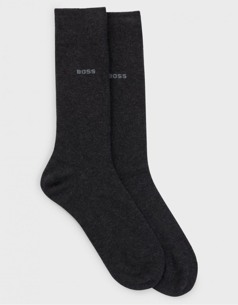 BOSS Orange 2-Pack Mens Regular Length Socks in a Cotton Blend NOS - Charcoal 012