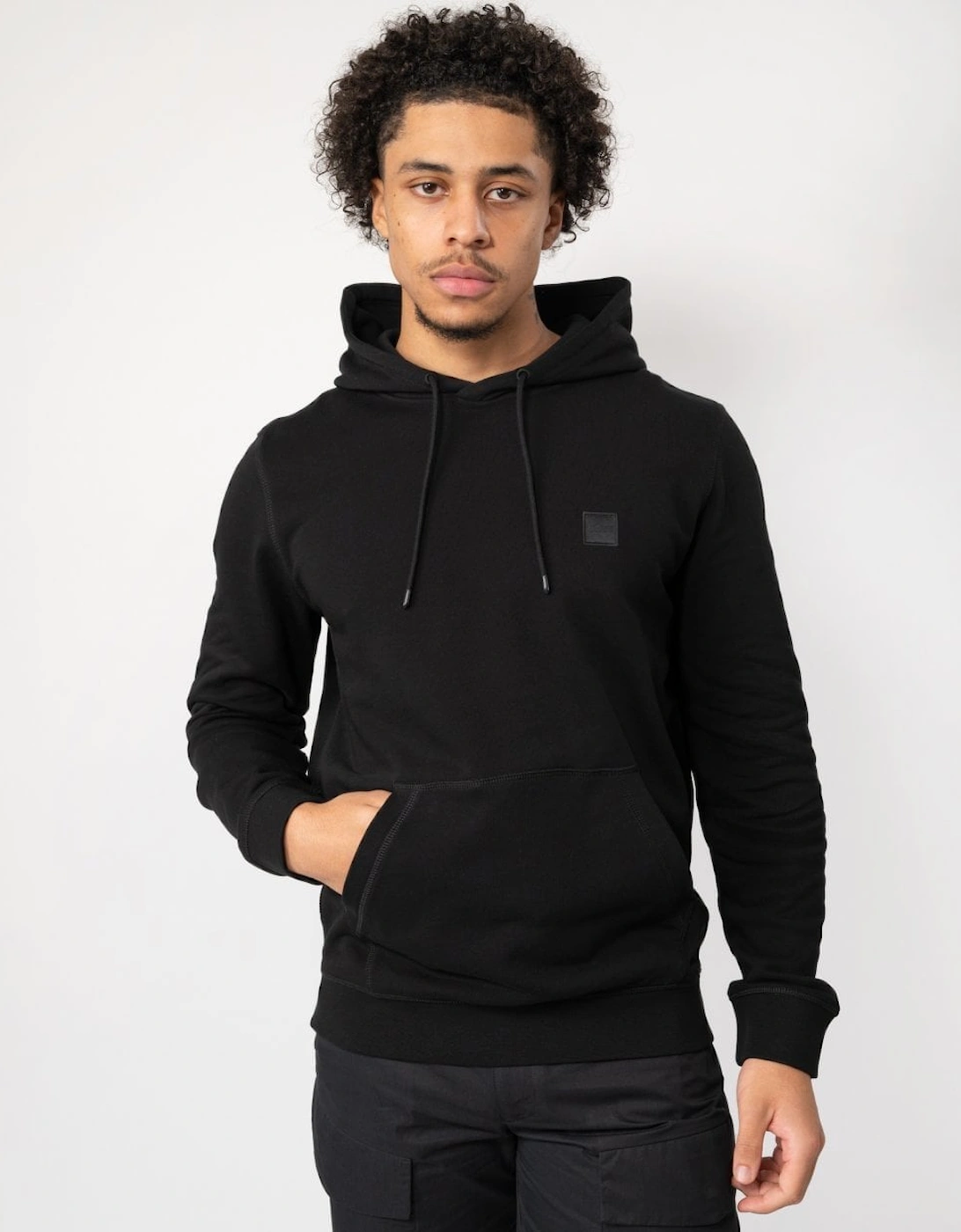 BOSS Orange Wetalk Mens Pullover Hoodie With Logo Patch NOS - Black 001, 5 of 4